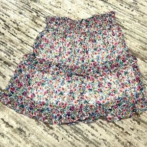 Floral ruffle chiffon short skirt